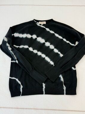 Tie-Dye Crewneck Sweater in Black & White